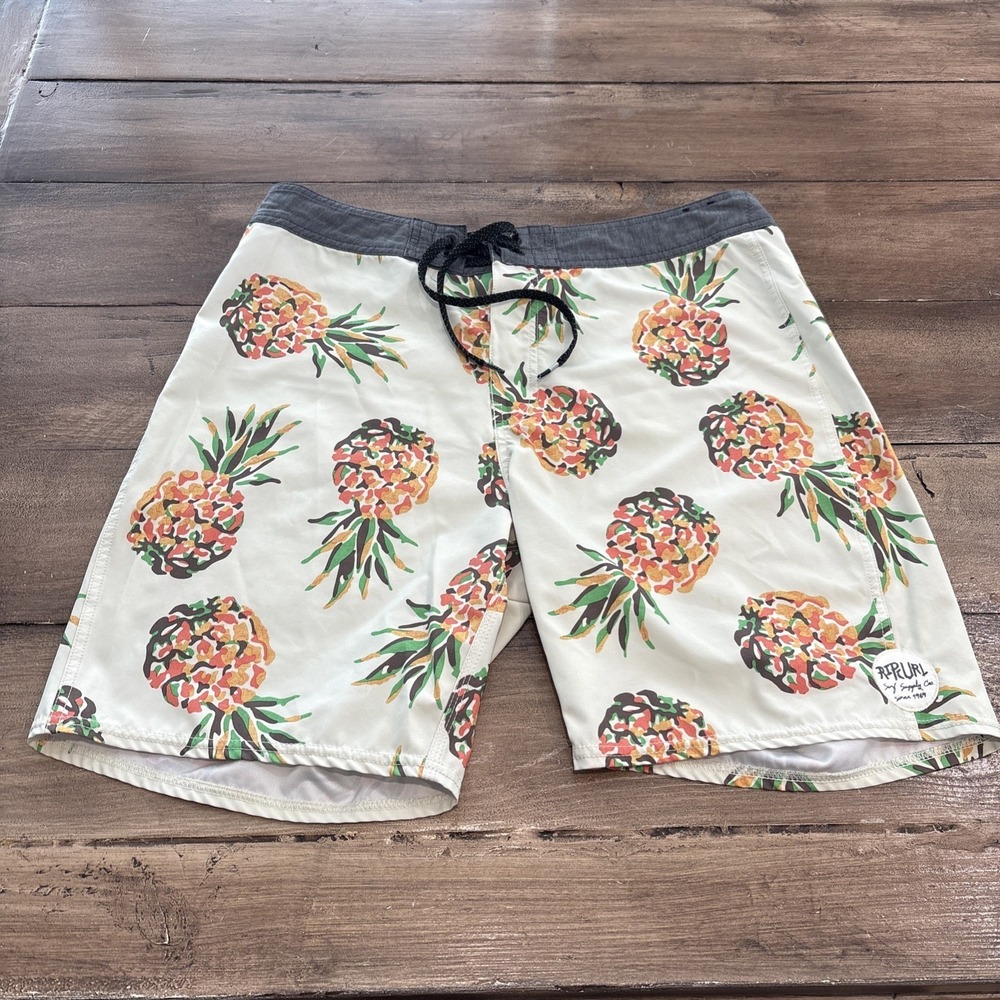 RIP CURL Mirage Board Shorts Surfing Trunks Size 33- Men's Pineapple Beach Surf